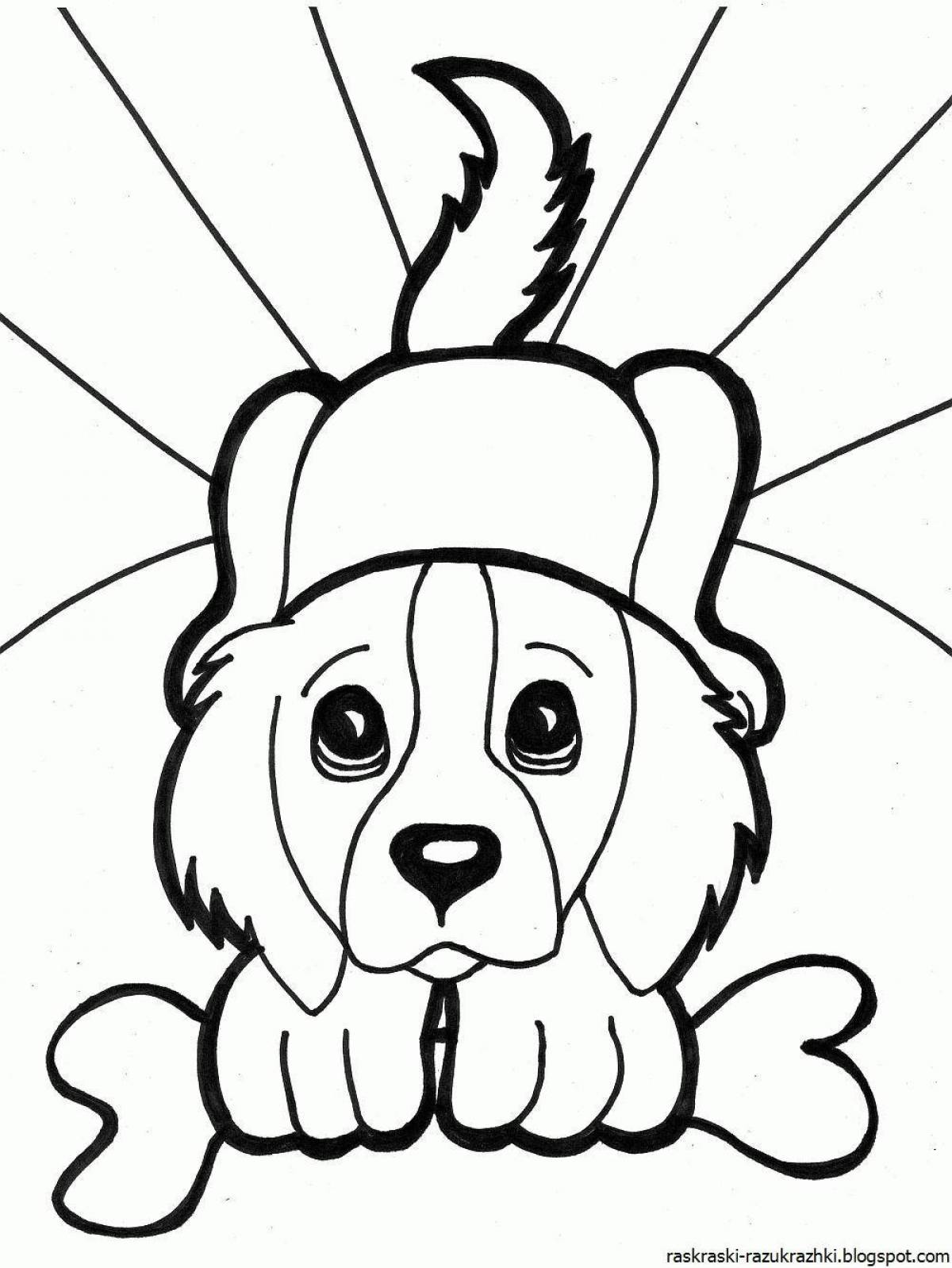 Outstanding dog coloring book for babies