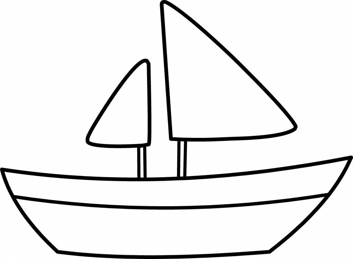 Bright boat coloring page