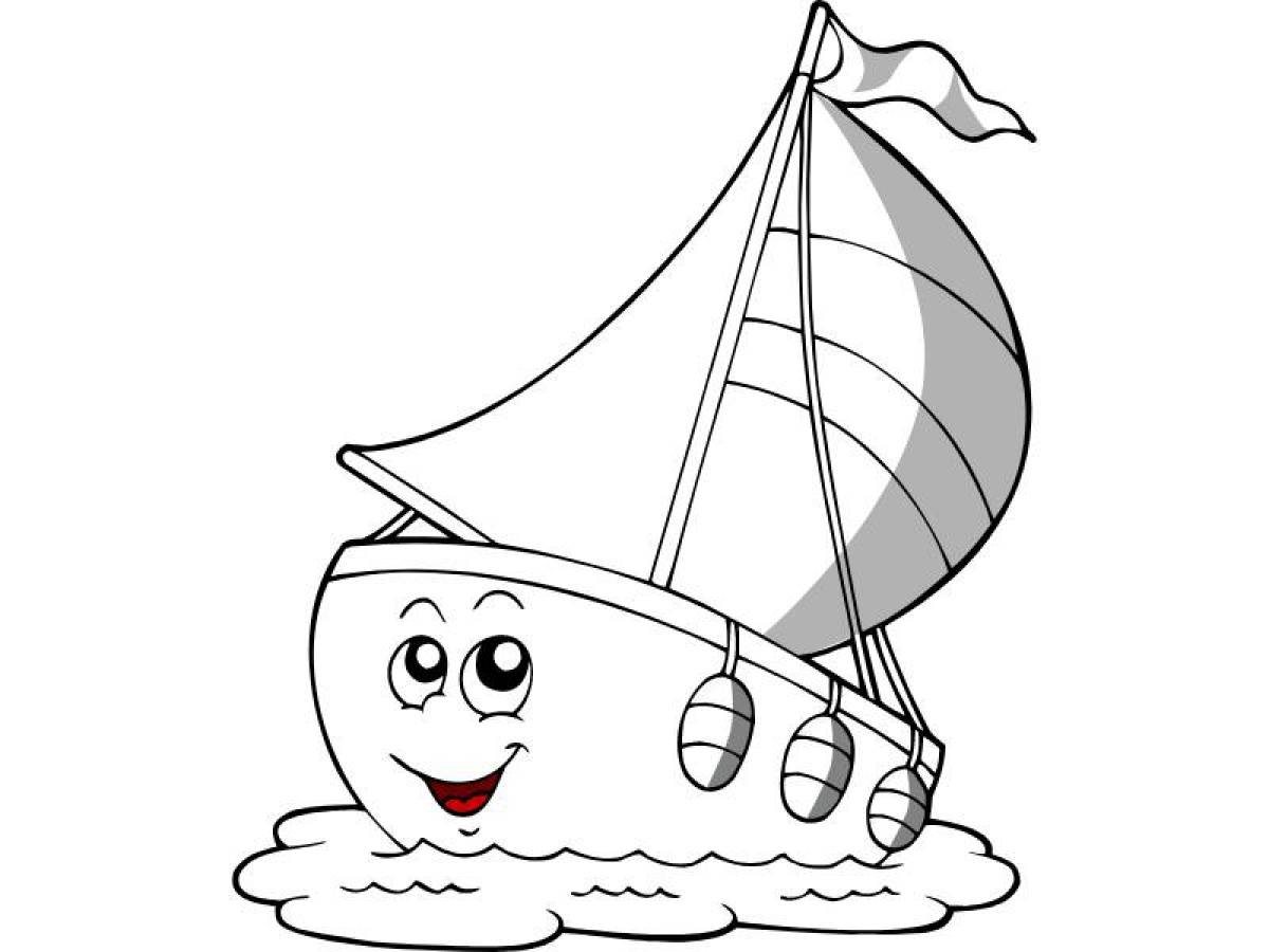Fabulous boat coloring page