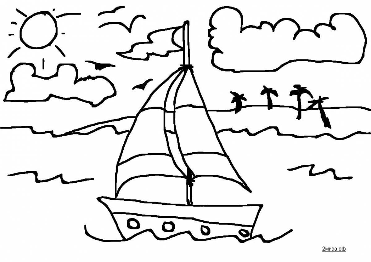 Boat live coloring page