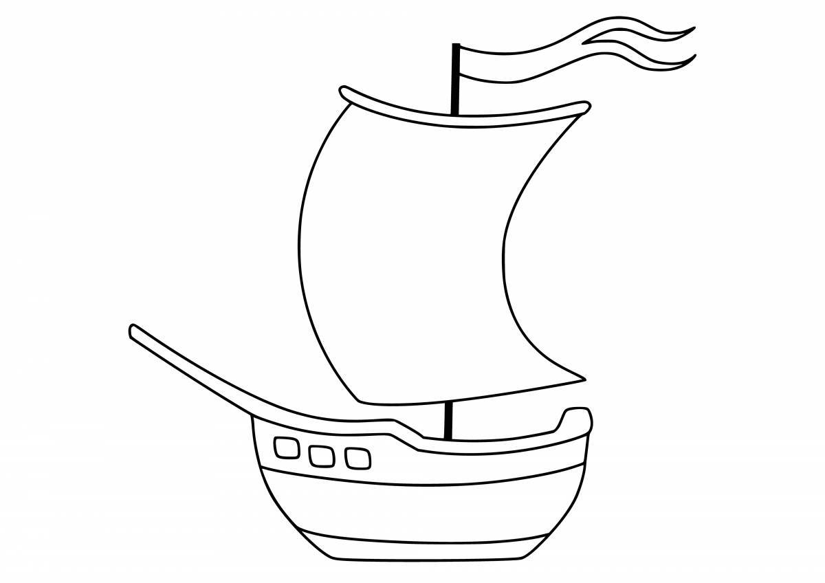 Coloring page serene boat