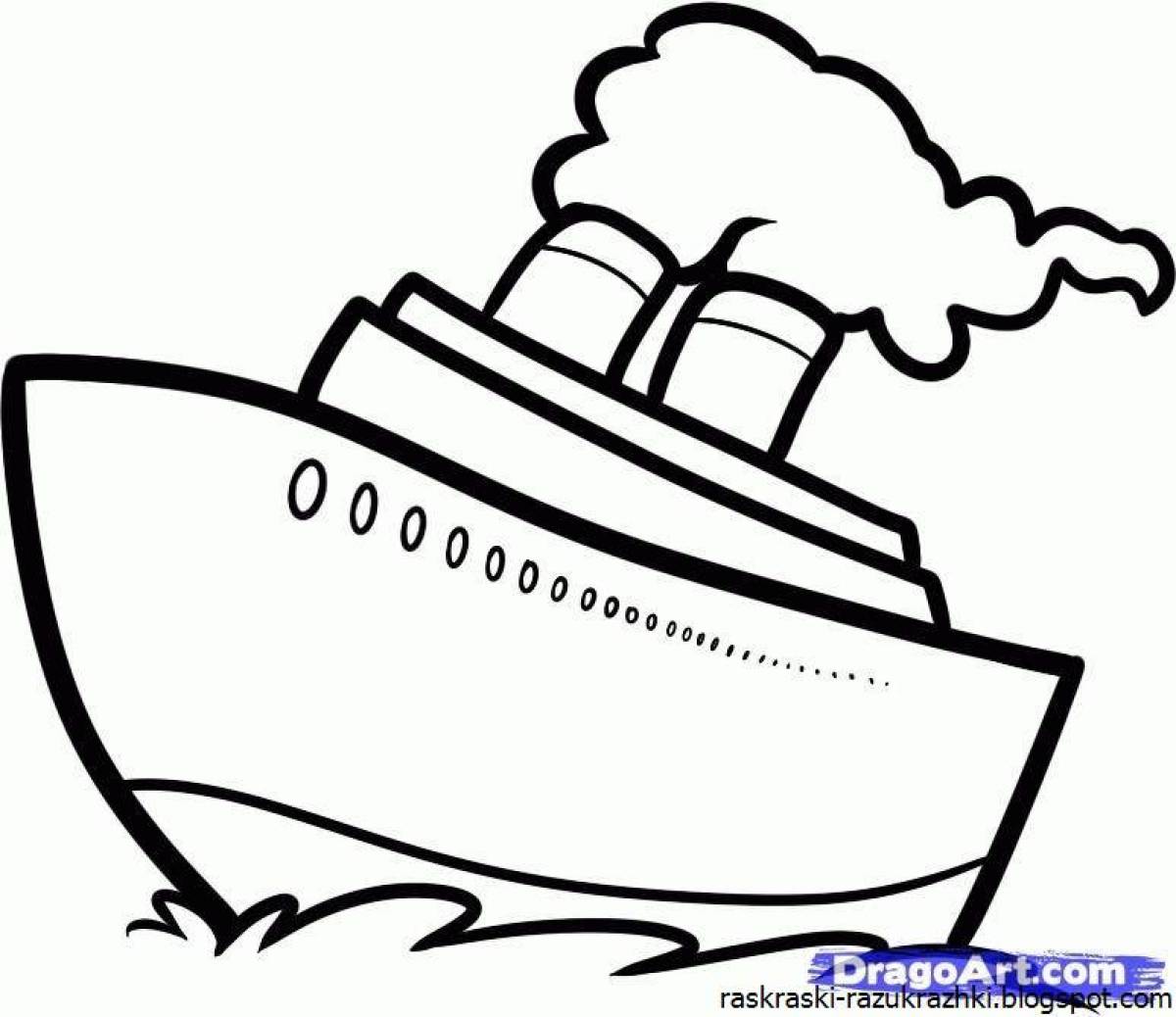 Luxury boat coloring page