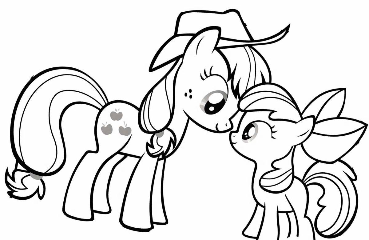 Cute pony coloring for kids