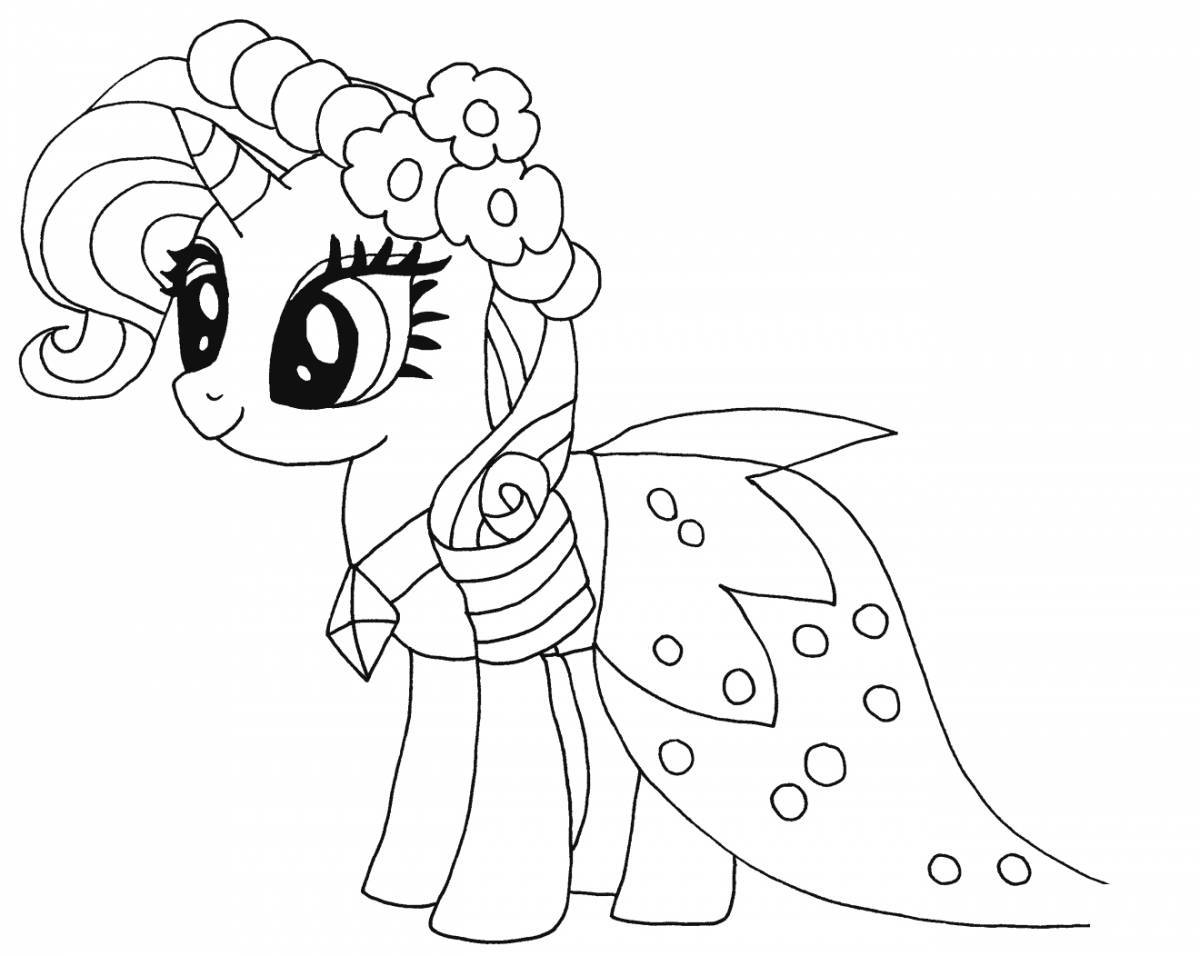 Fabulous pony coloring for kids