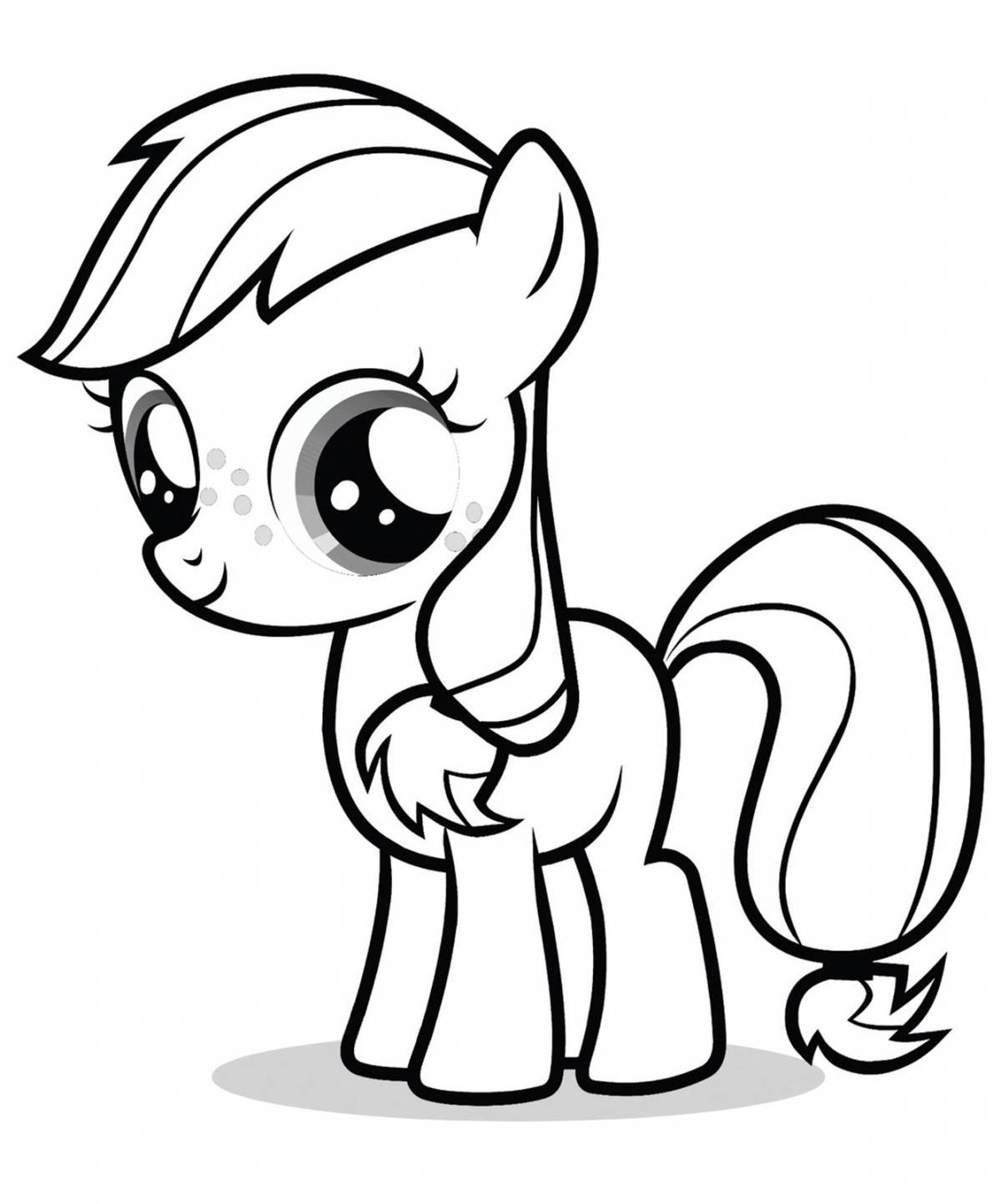Outstanding pony coloring page for kids
