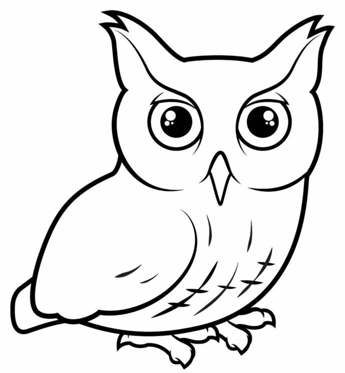 Coloring cute owl for kids