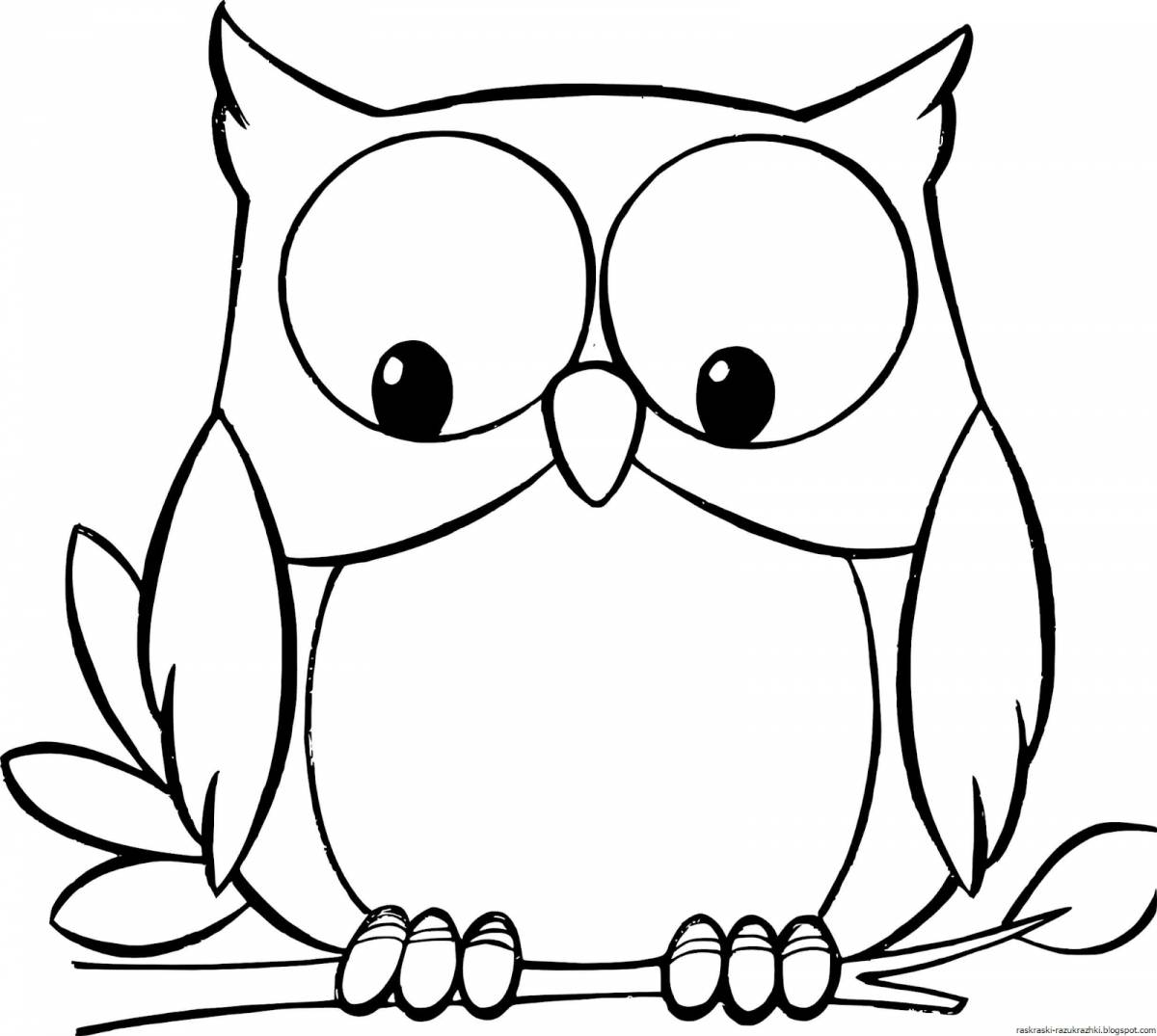 Funny owl coloring for kids
