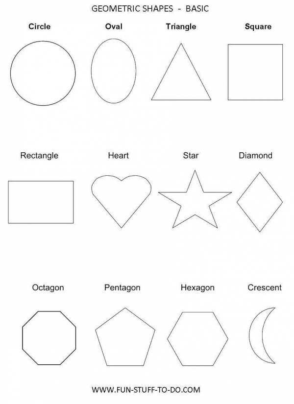 Coloring Pages Geometric shapes for preschoolers (38 pcs) - download or ...