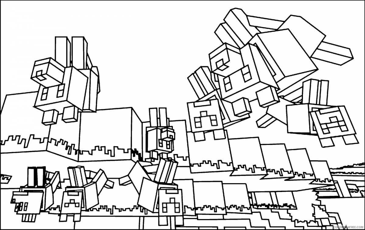 Coloring page for minecraft fans