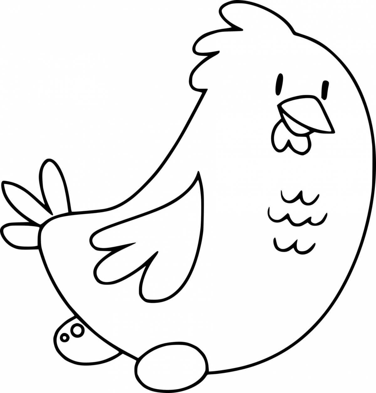 Joyful chicken gun e coloring page