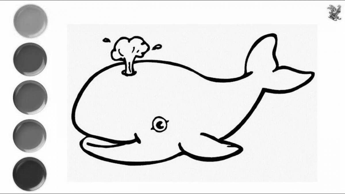 Fun blue whale coloring book for kids