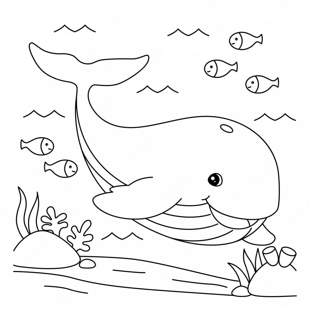 Увлекательная раскраска «синий кит» для детей