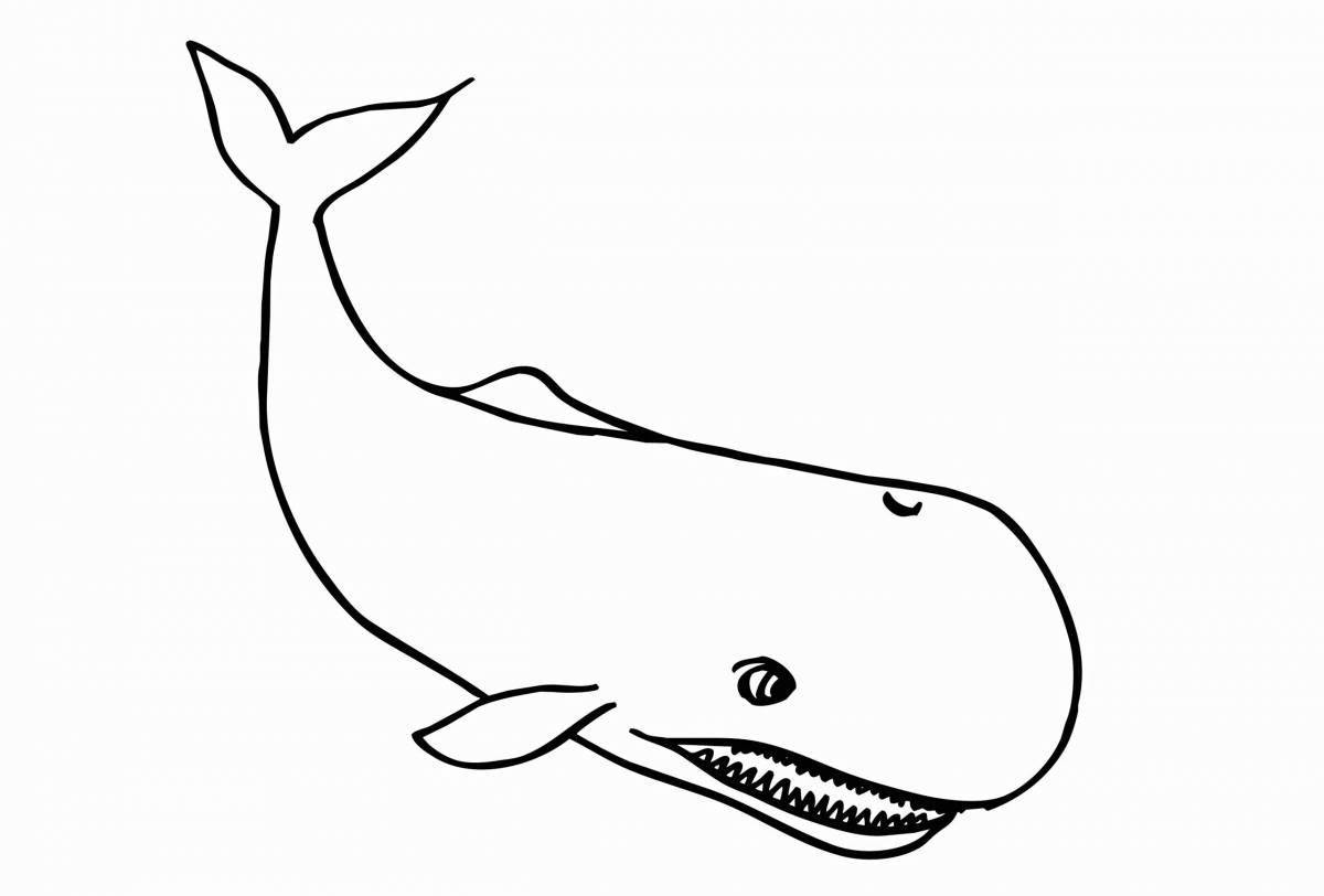 Креативная раскраска «синий кит» для детей