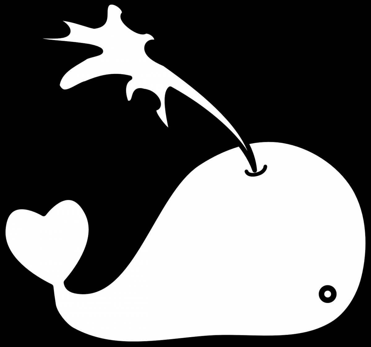 Яркая раскраска «синий кит» для детей