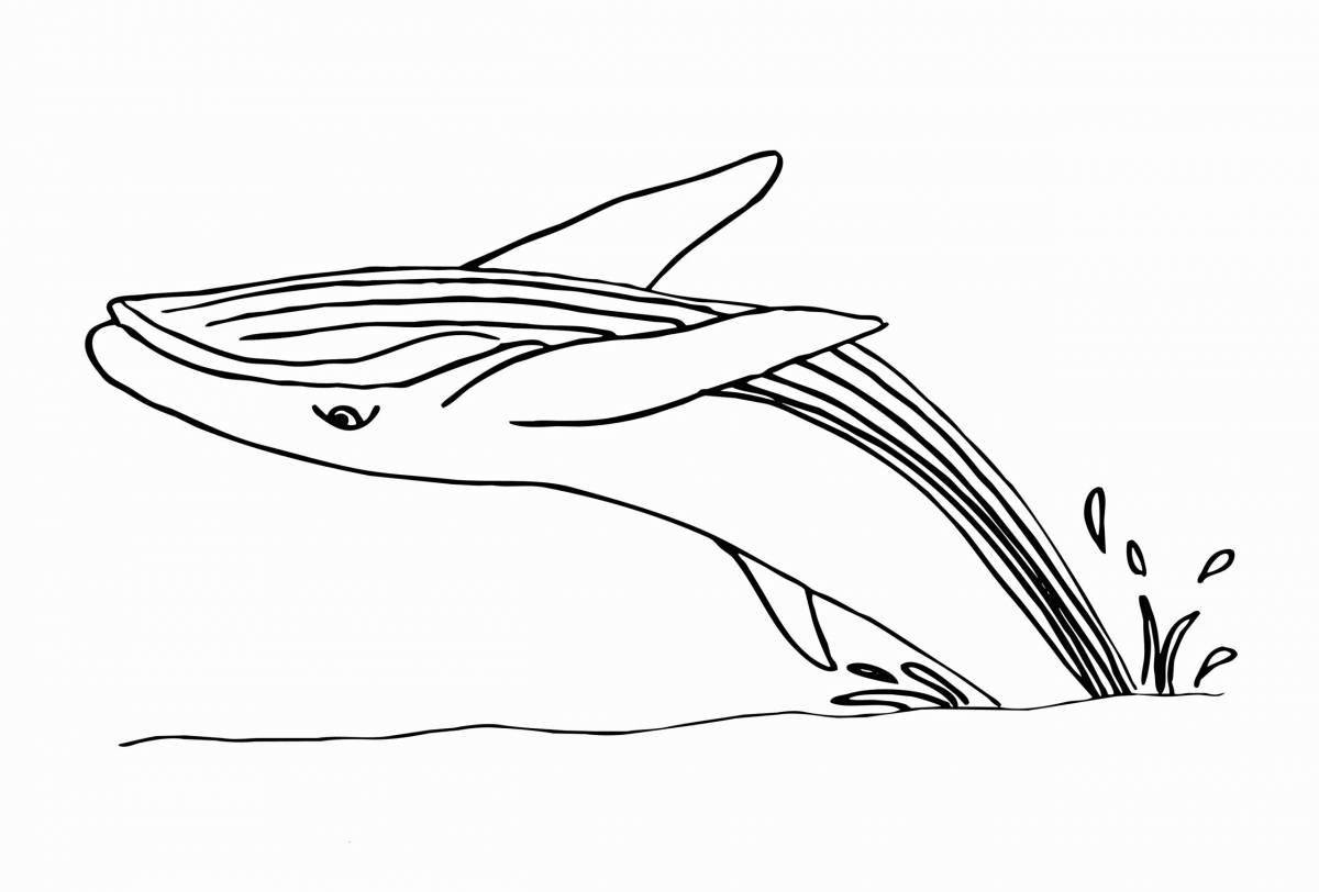 Color loving blue whale coloring page for kids