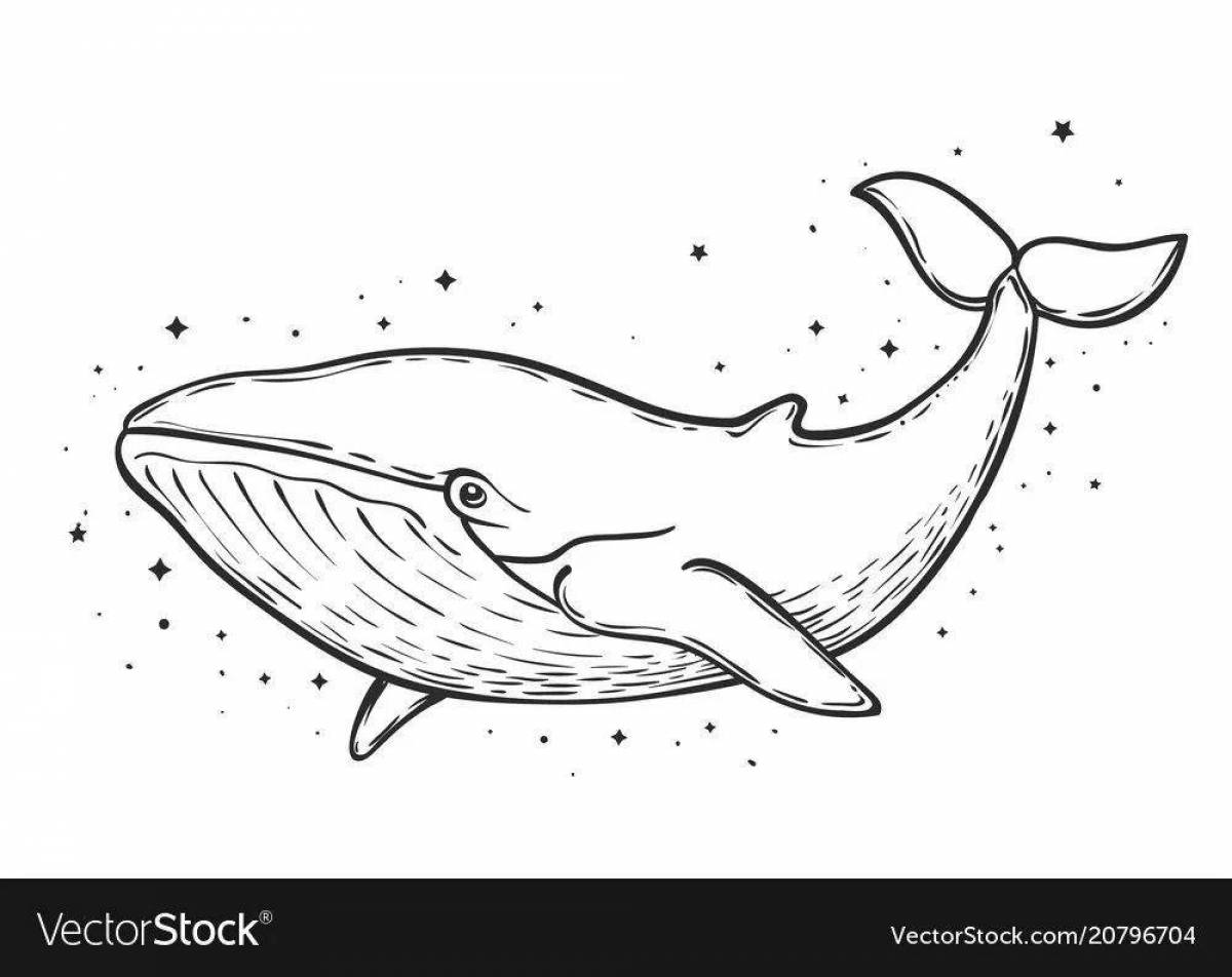 Color-gleeful blue whale coloring page для детей