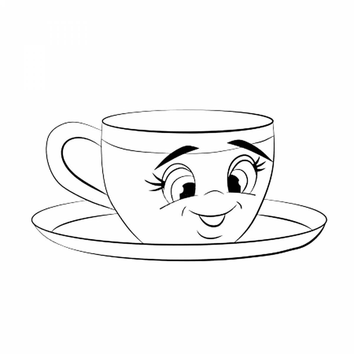 Jovial mug coloring page for juniors