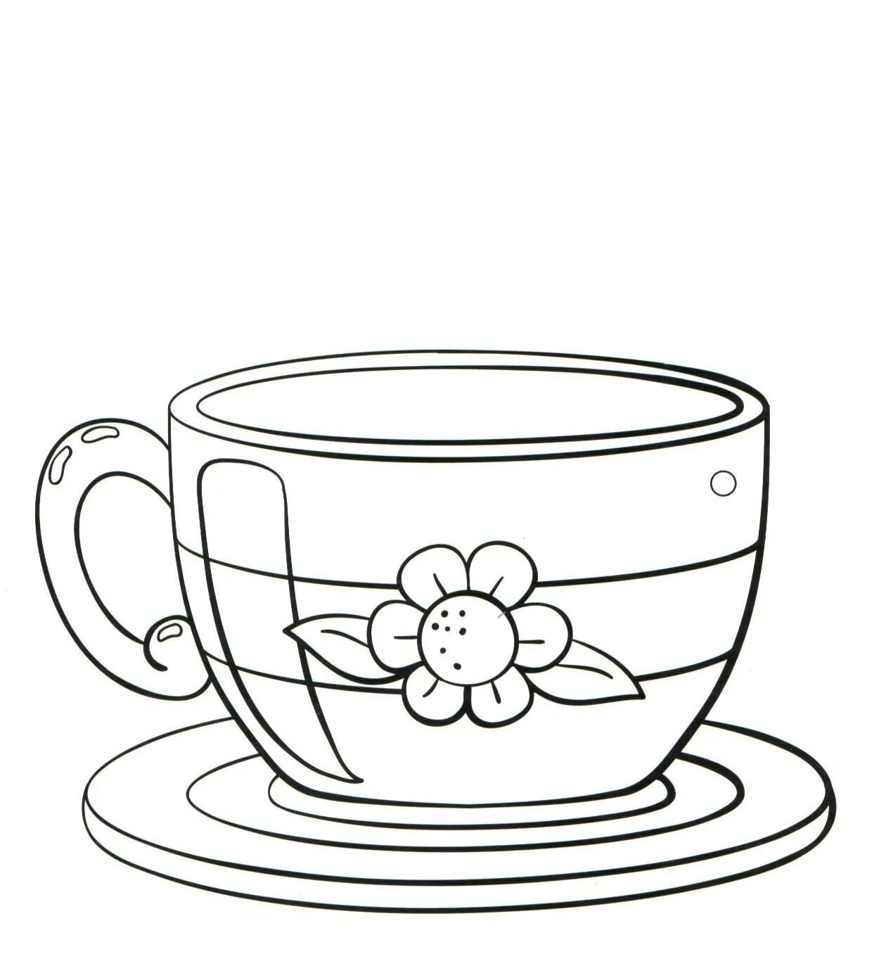 Funny mug coloring page for beginners