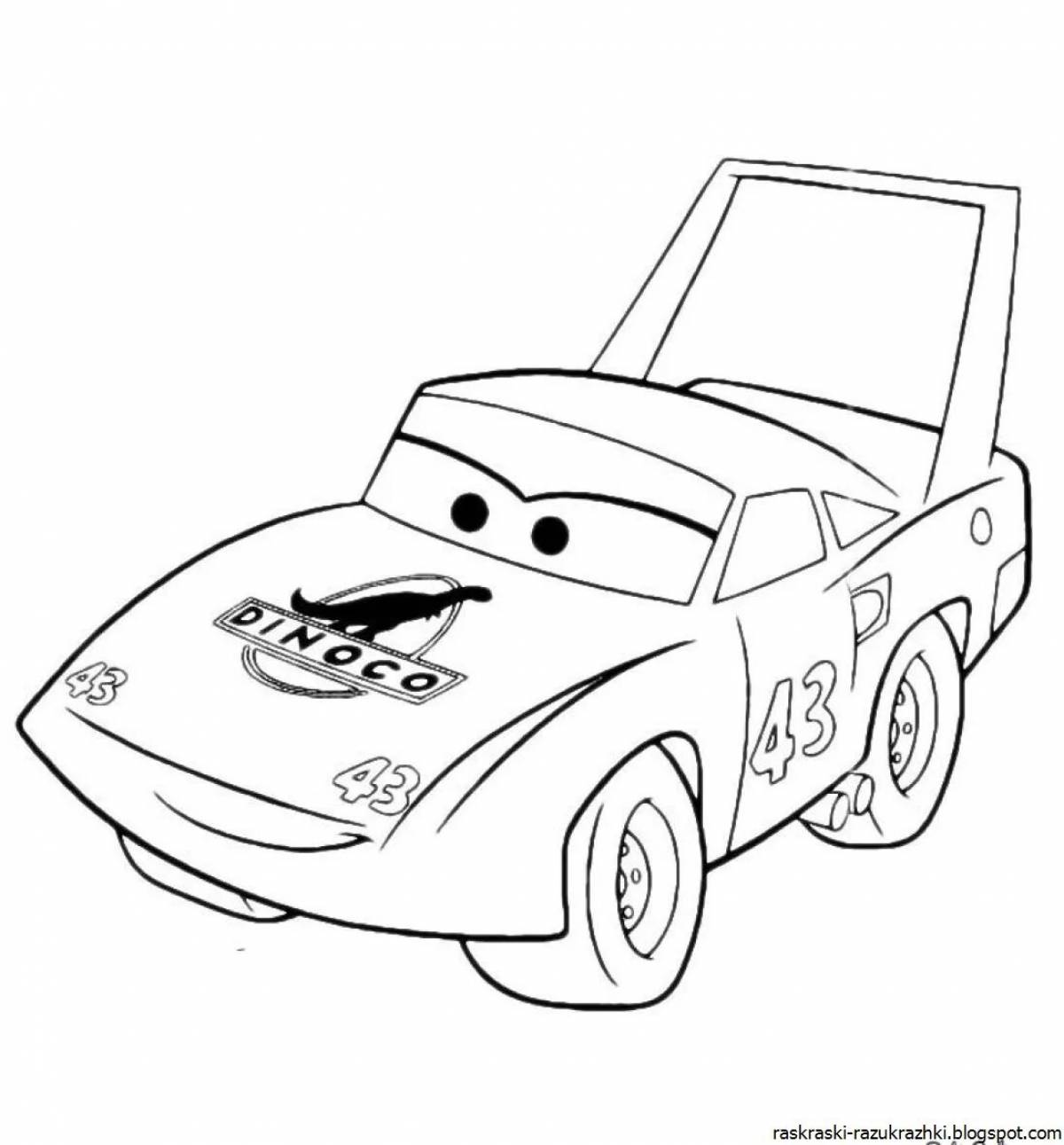 Coloring page cute car makvin