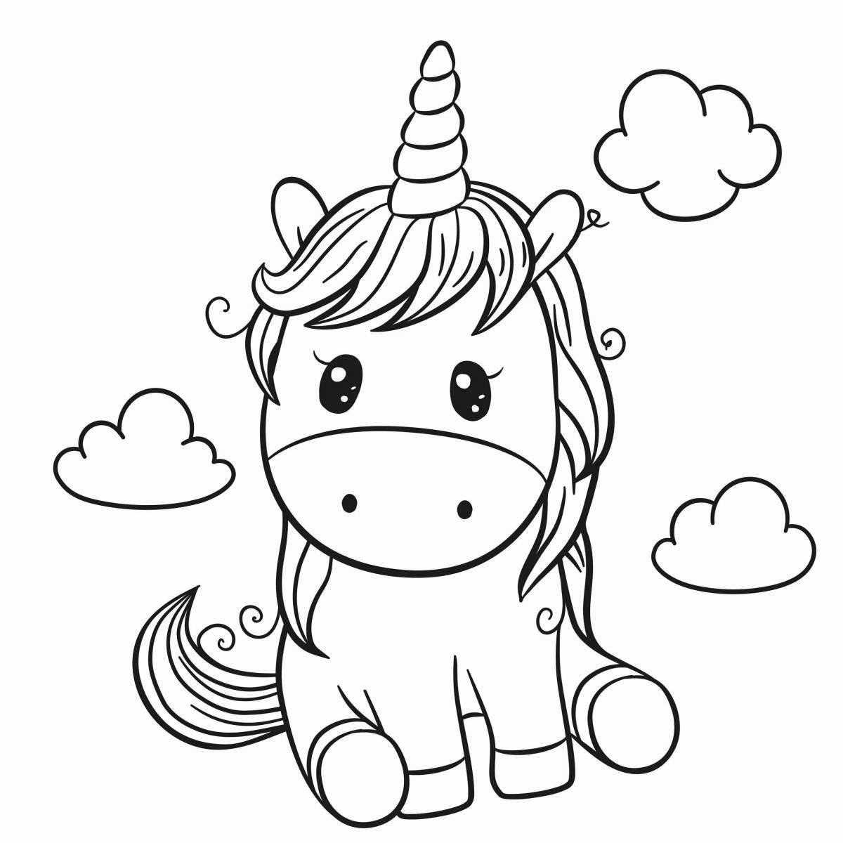 Adorable coloring book for girls cute unicorn