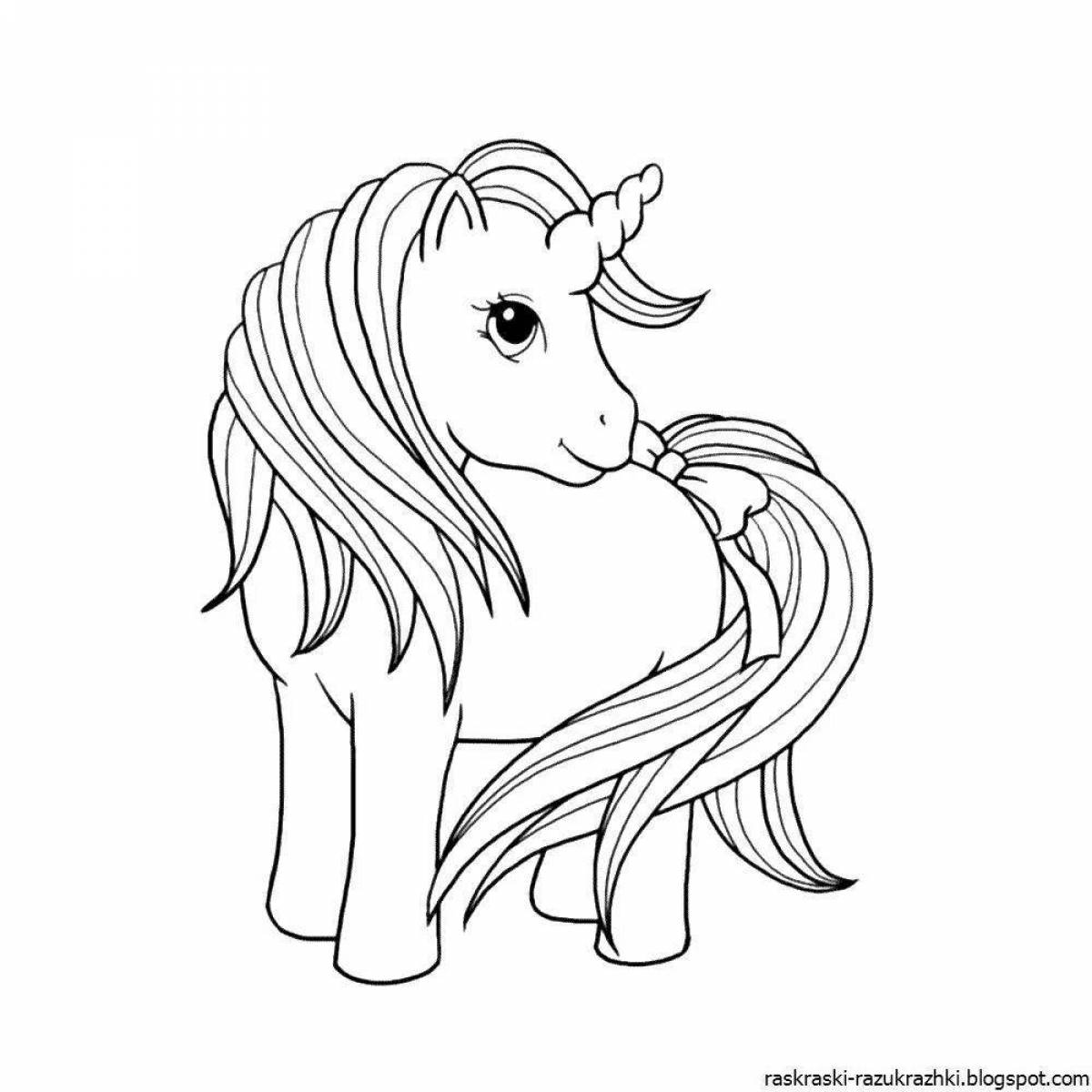 Lovely coloring book for girls cute unicorn