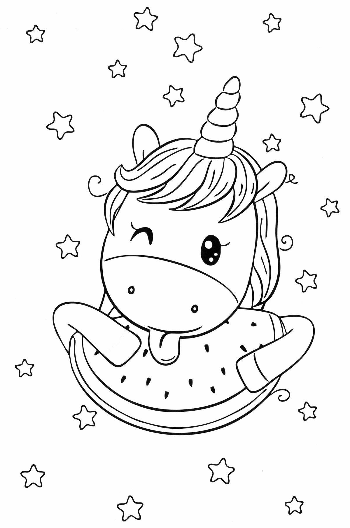 Lovely coloring for girls unicorn cute
