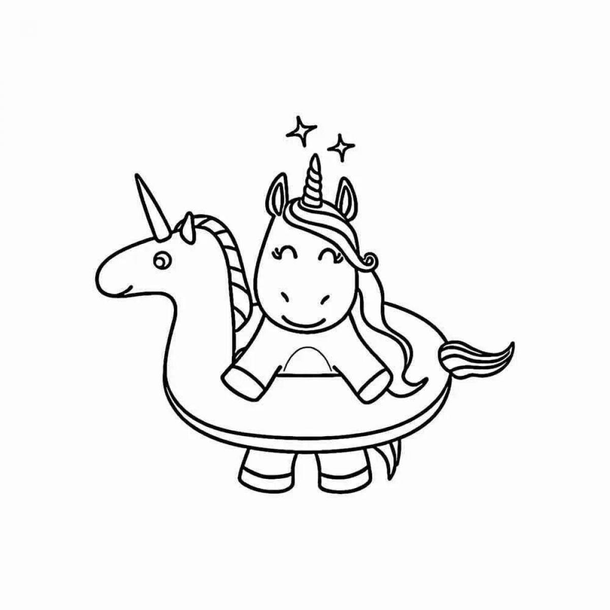 Colorful coloring book for girls cute unicorn