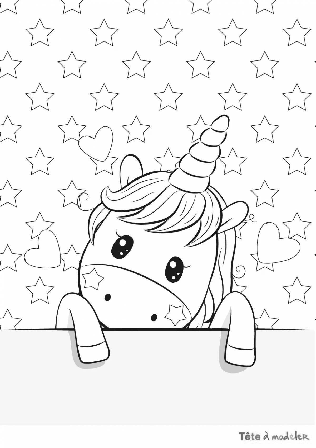 Playful coloring for girls cute unicorn