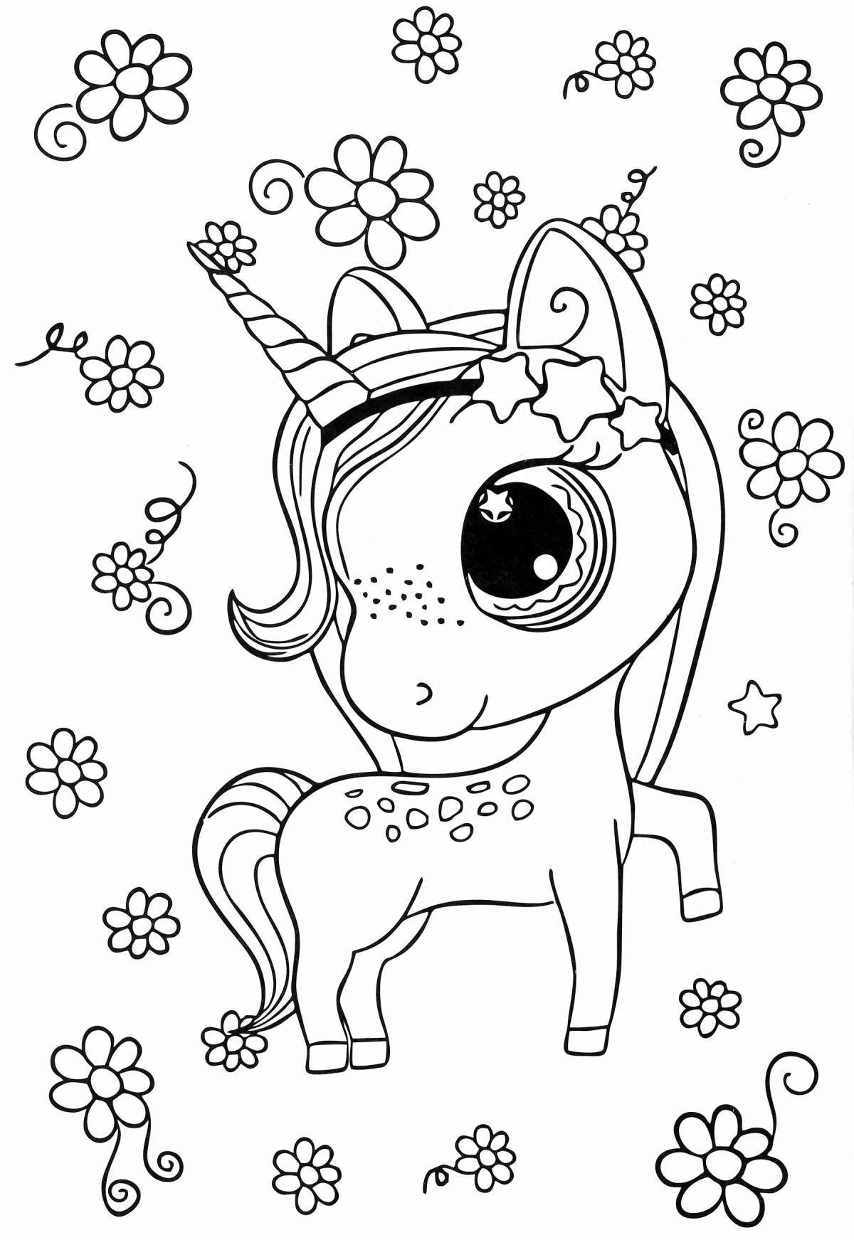 Dreamy coloring for girls unicorn cute