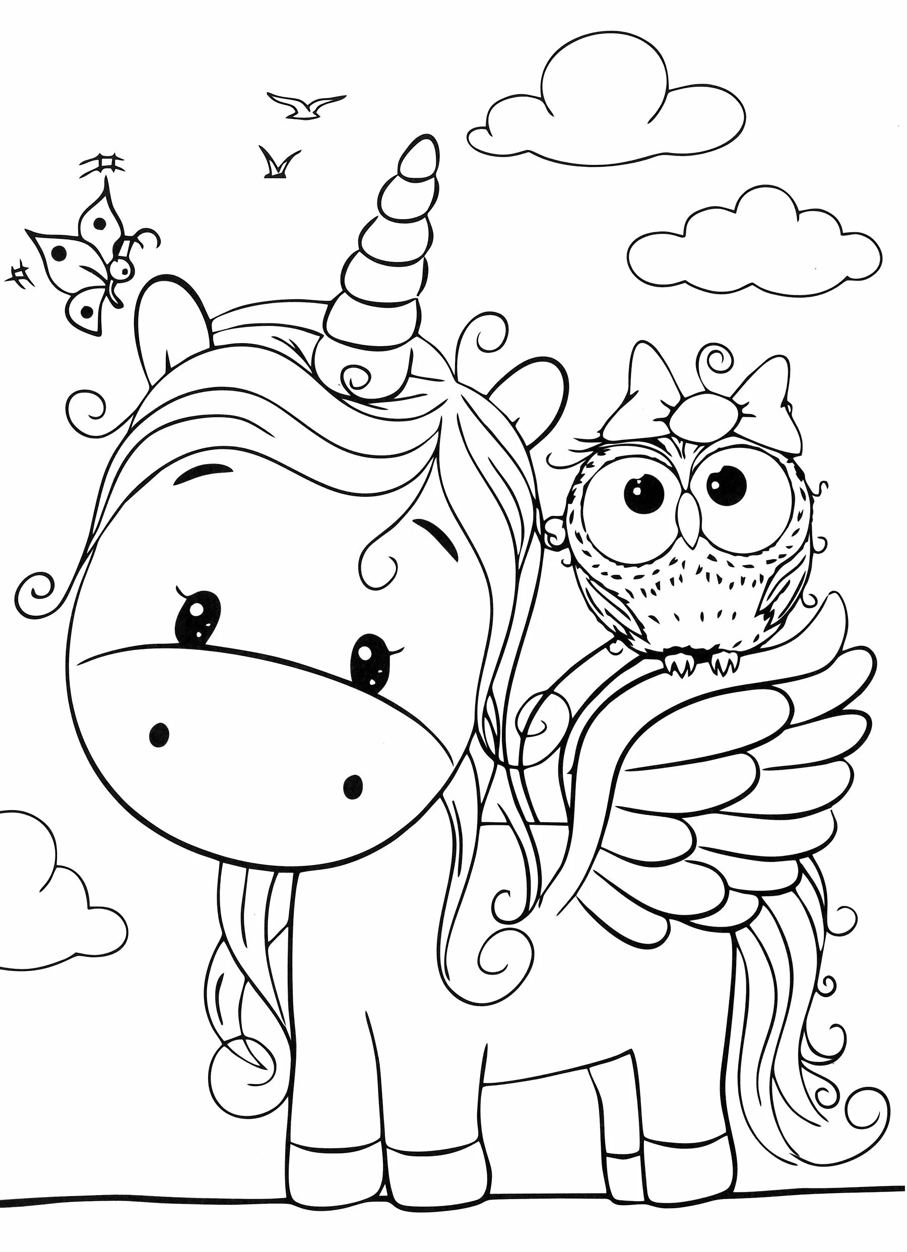 Cute coloring book for girls unicorn cute