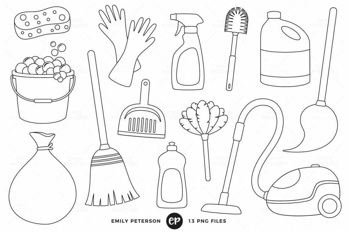 Children's house cleaning coloring book