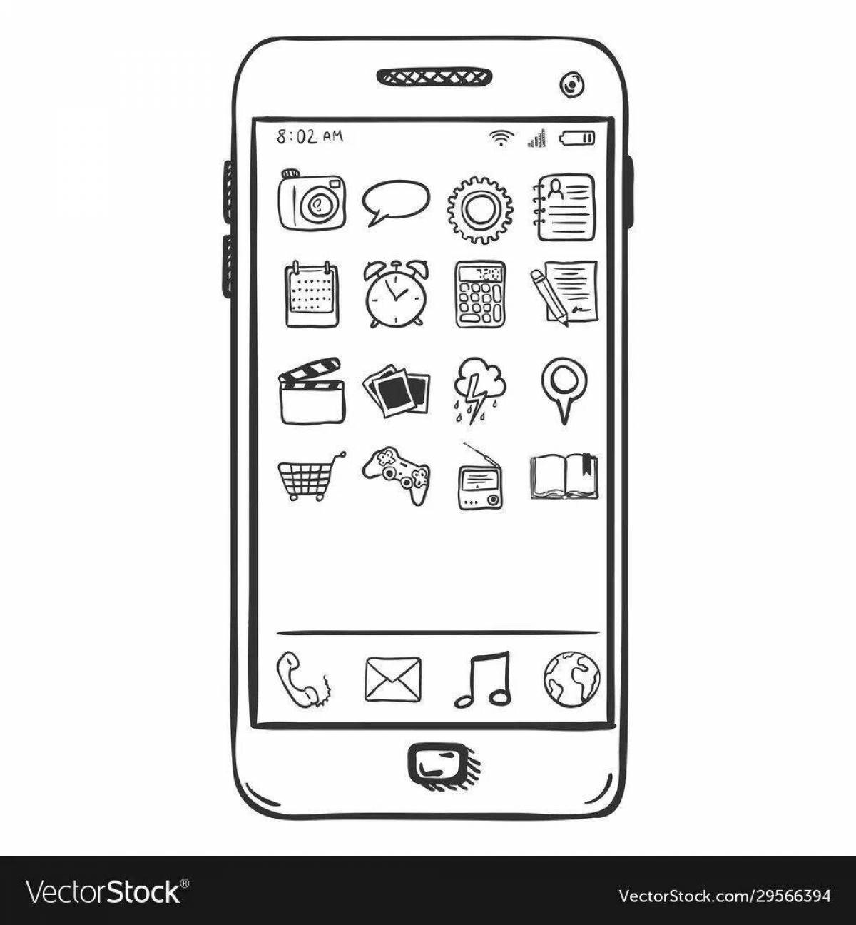 Playful coloring page for phones and tablets