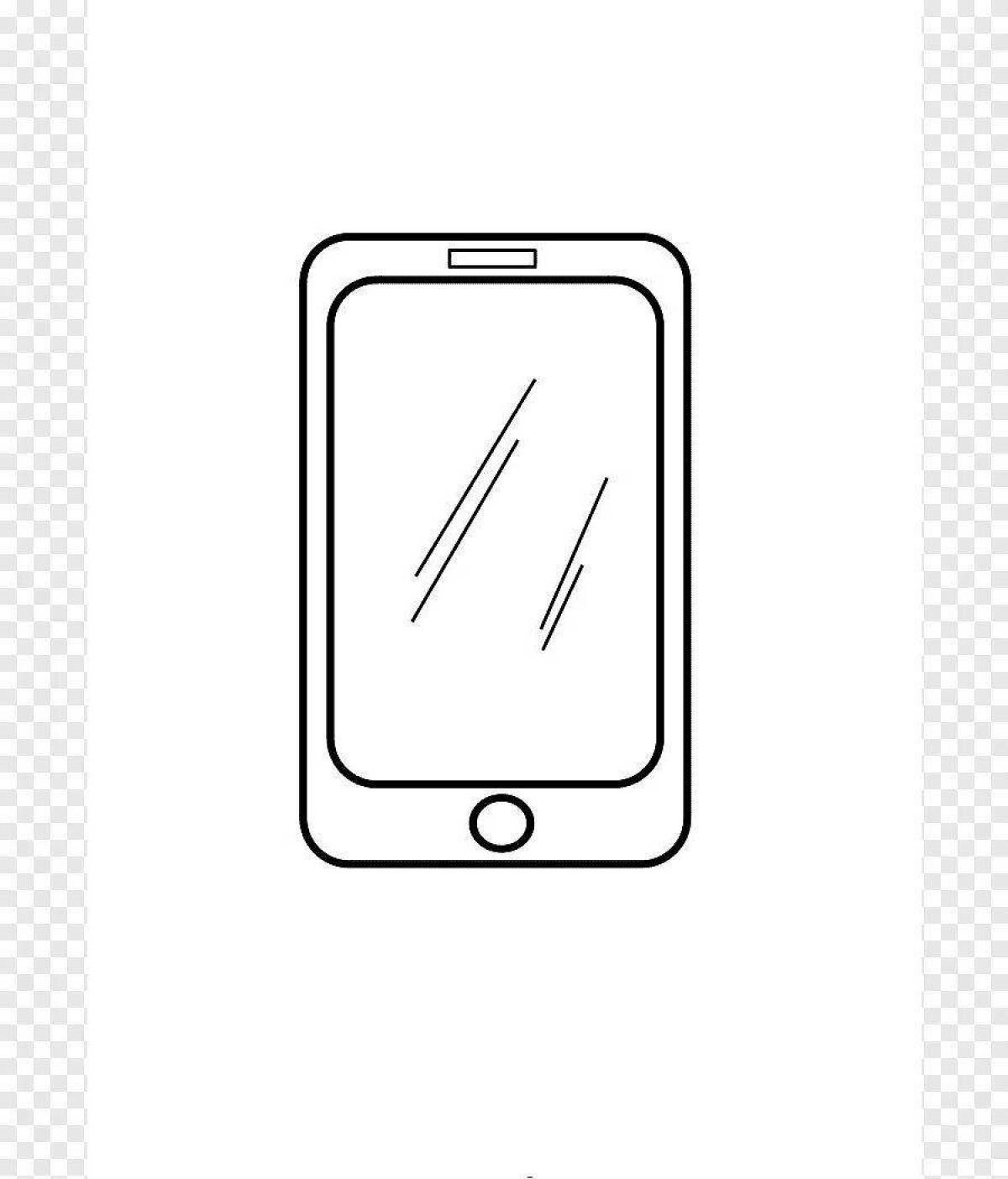 Cute phones and tablets coloring book