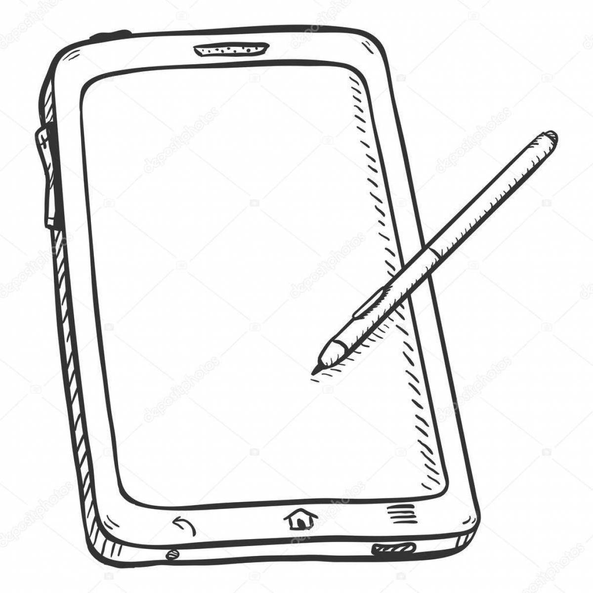 Attractive phones and tablets coloring book