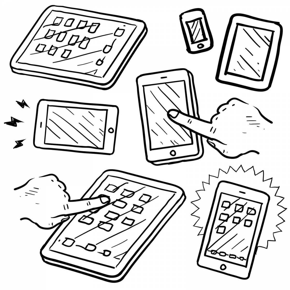 Wonderful phones and tablets coloring book