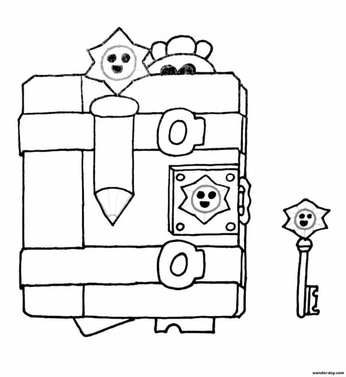 Poised coloring page mega box in brawl stars