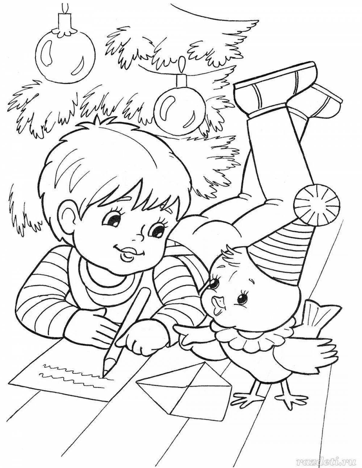 Colorful Christmas coloring book for preschoolers