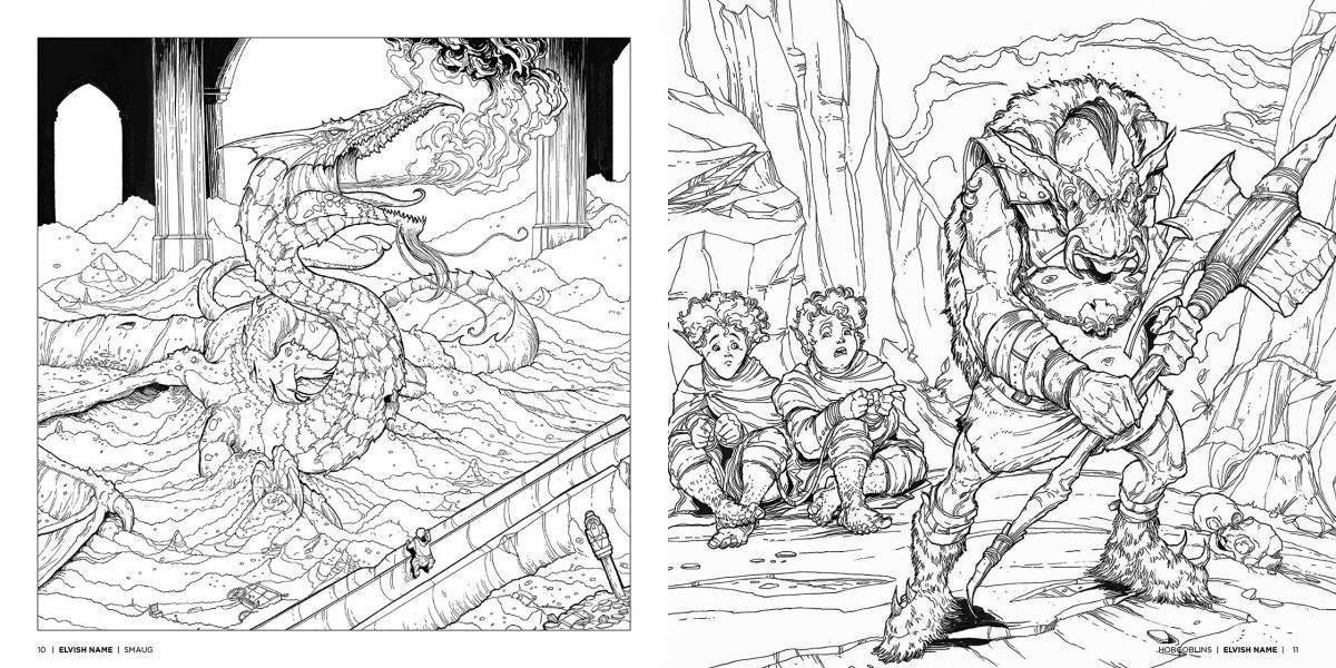 Tolkien's beautiful creatures coloring page