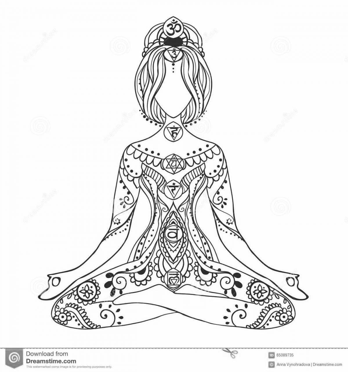 Charming meditation coloring book