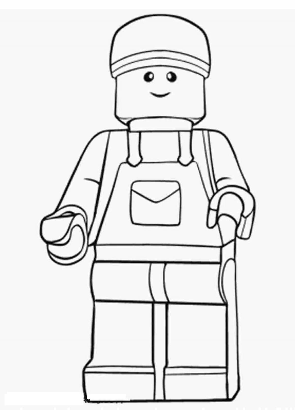 Colourful coloring lego men for kids
