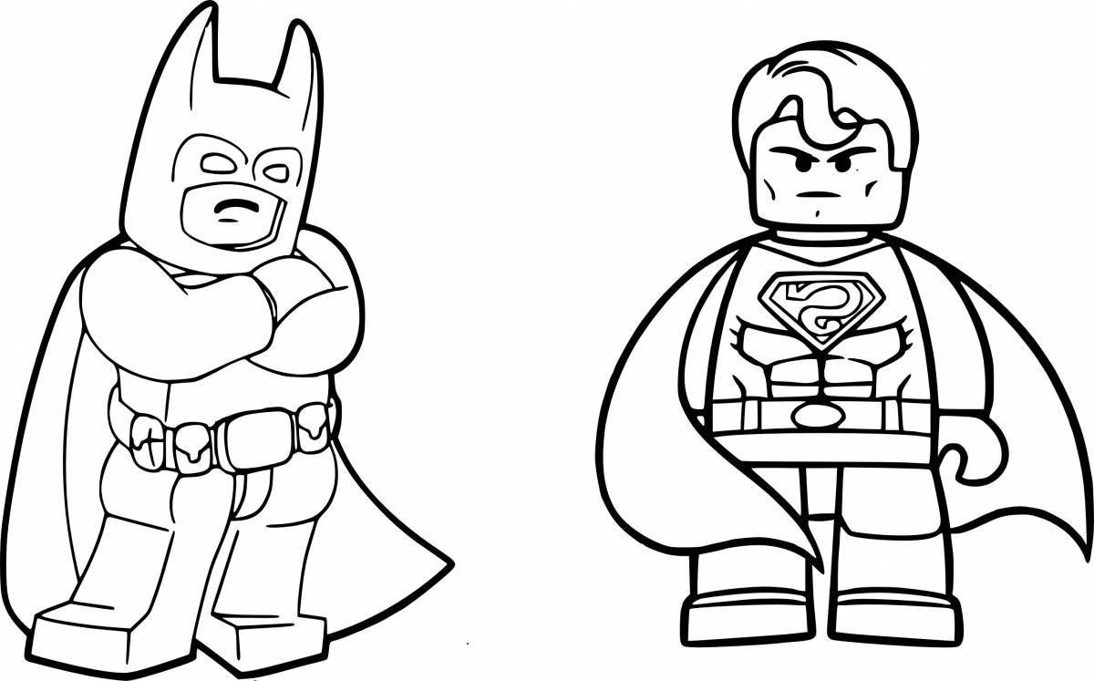 Playful lego men coloring page for kids