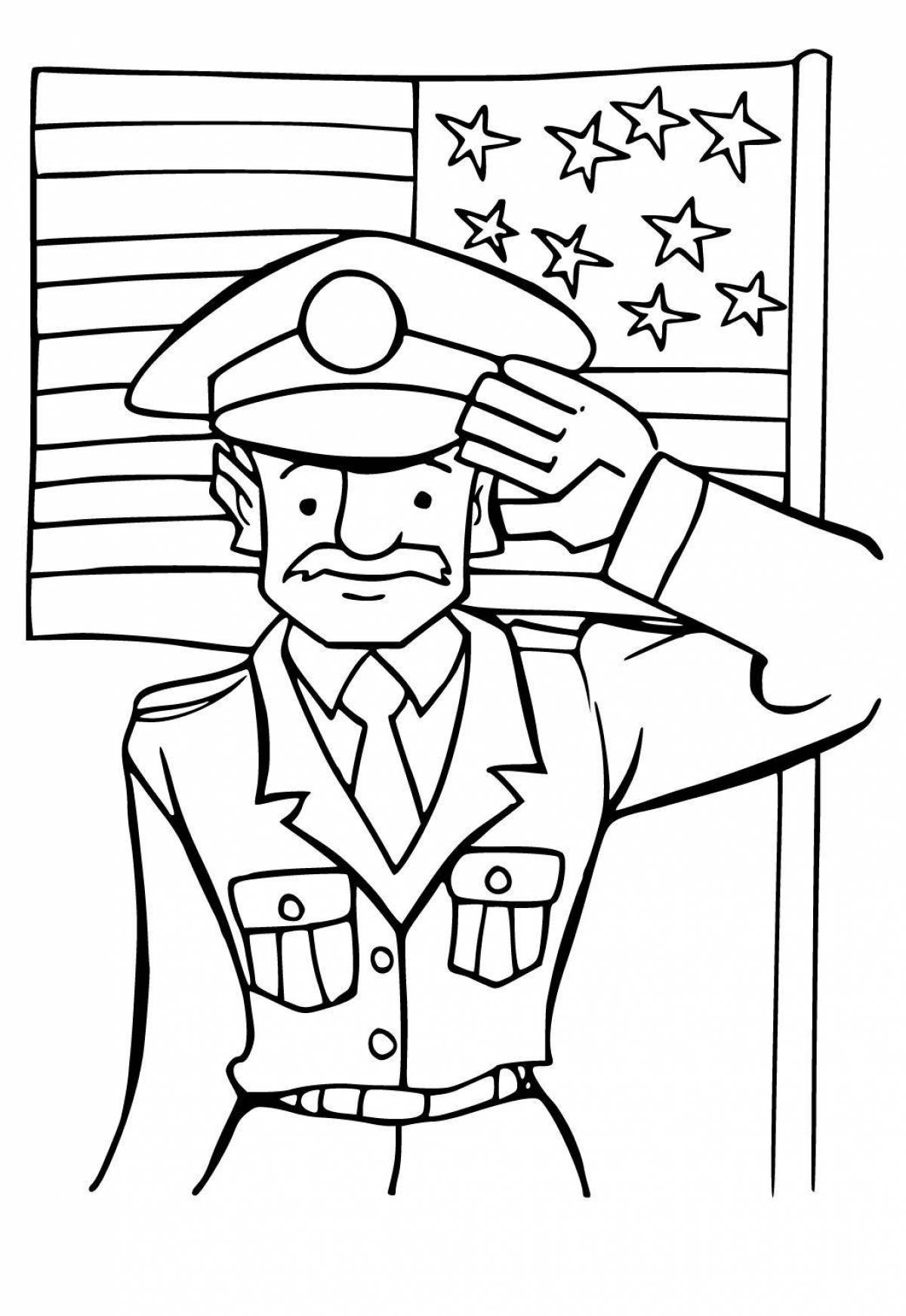 Coloring page funny patriotic balloons