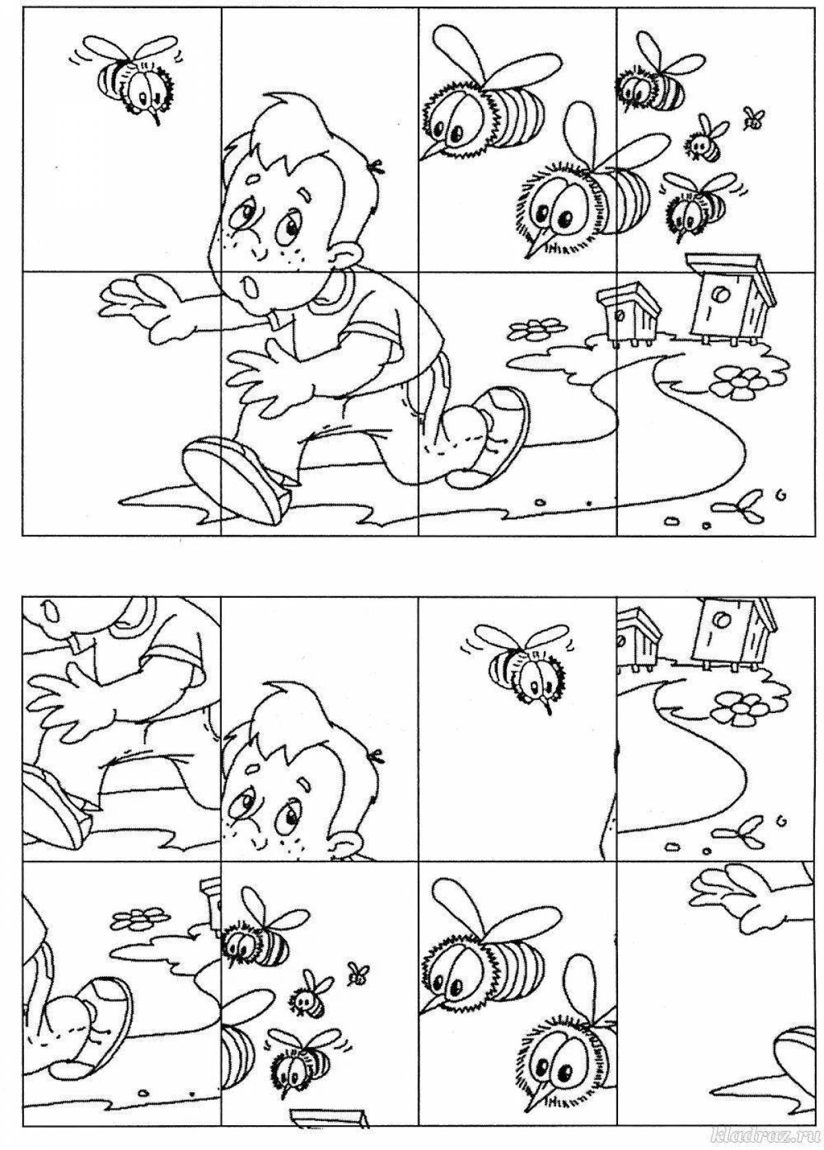 Creative coloring puzzles and cutouts