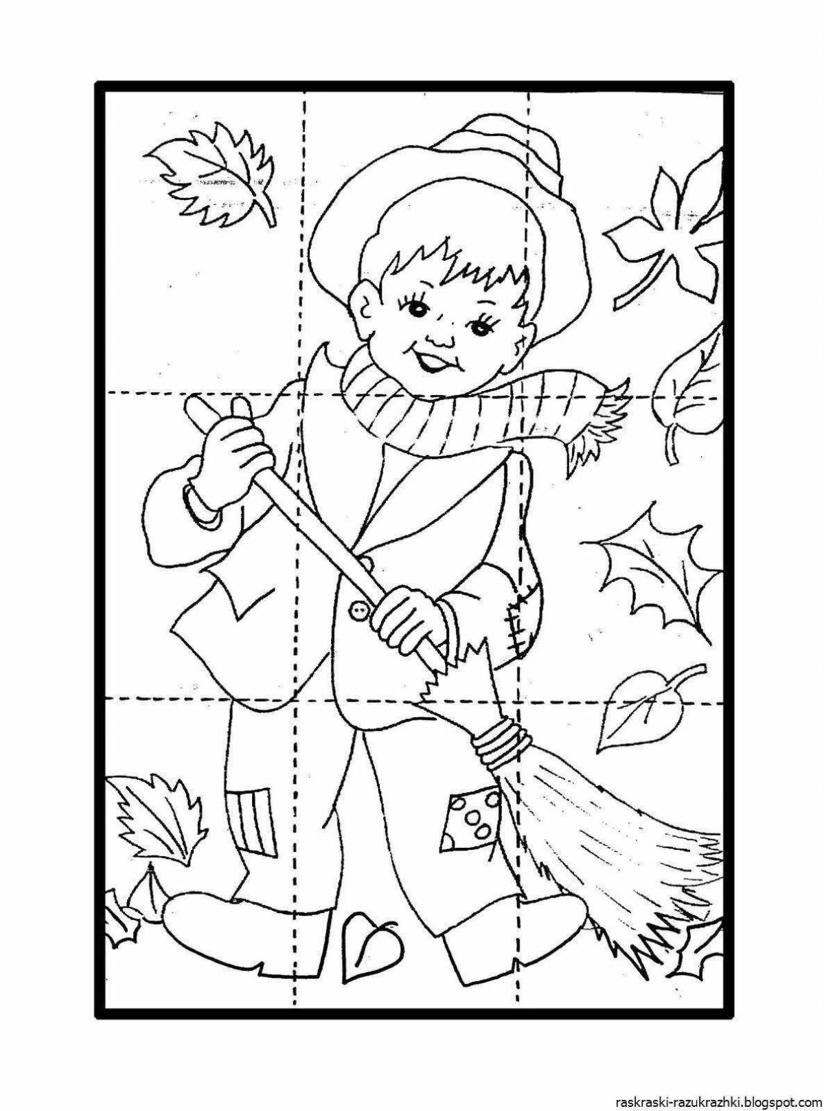 Puzzles and cut-outs with coloring pages