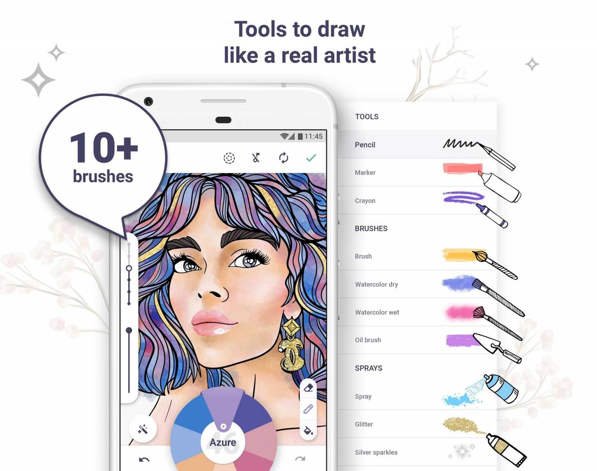 Color-gleaming coloring page photo app на телефоне