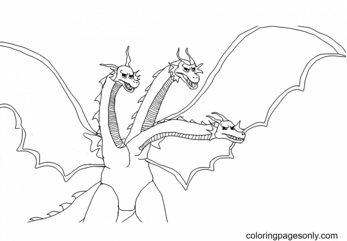 Gorgeous Godzilla and Kingidora coloring book