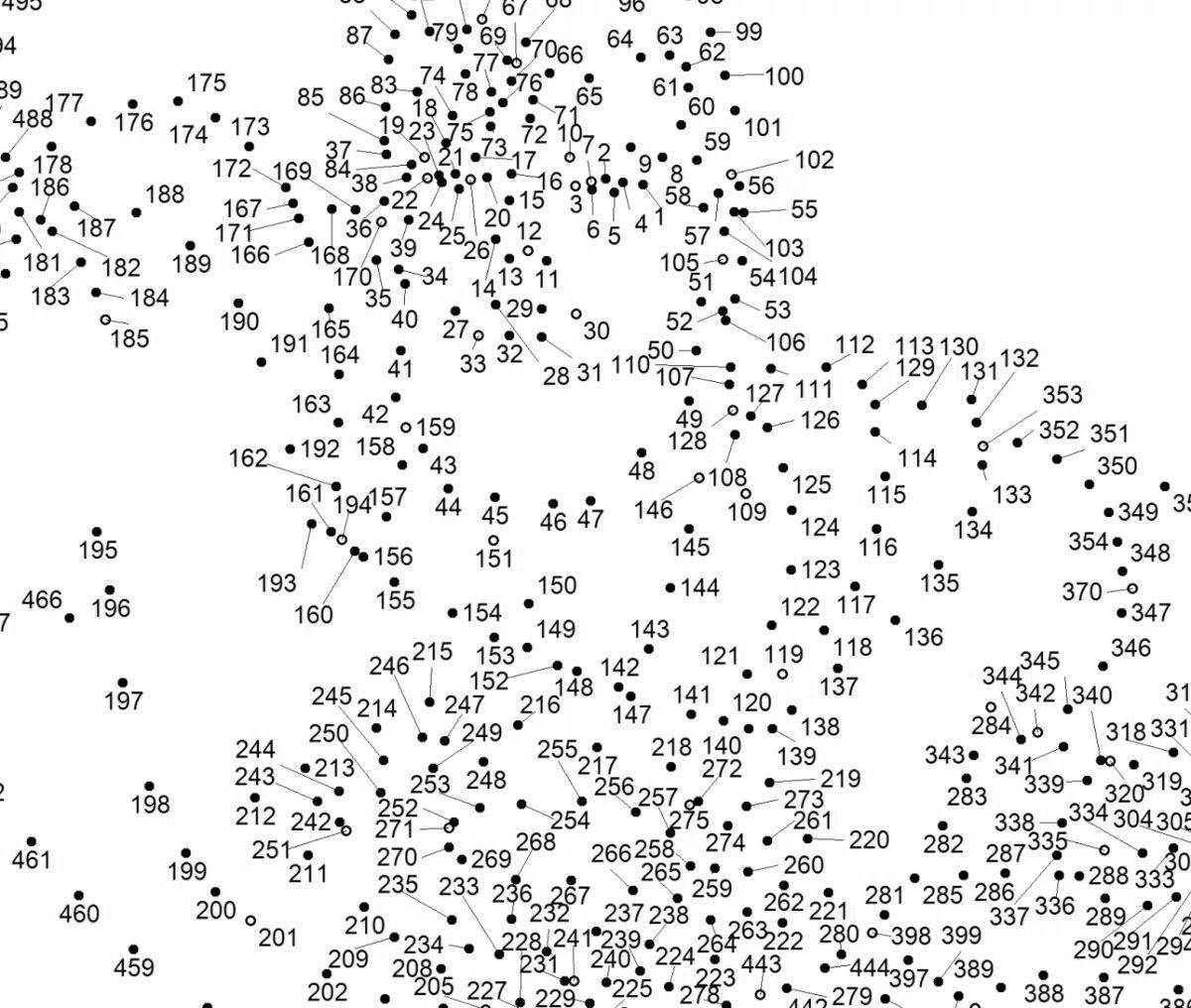 Playful connect lines by numbers coloring page