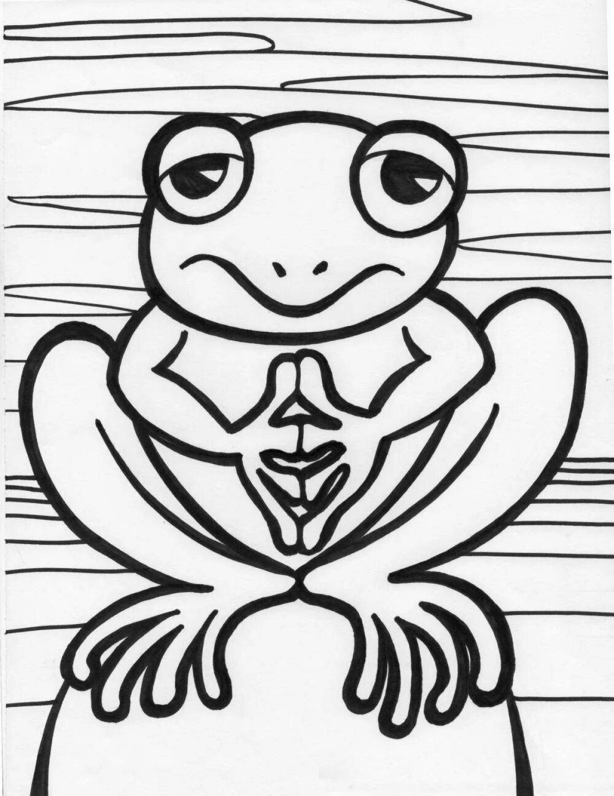 Playful coloring cute frog