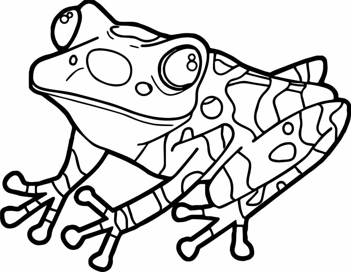 Joyful coloring cute frog