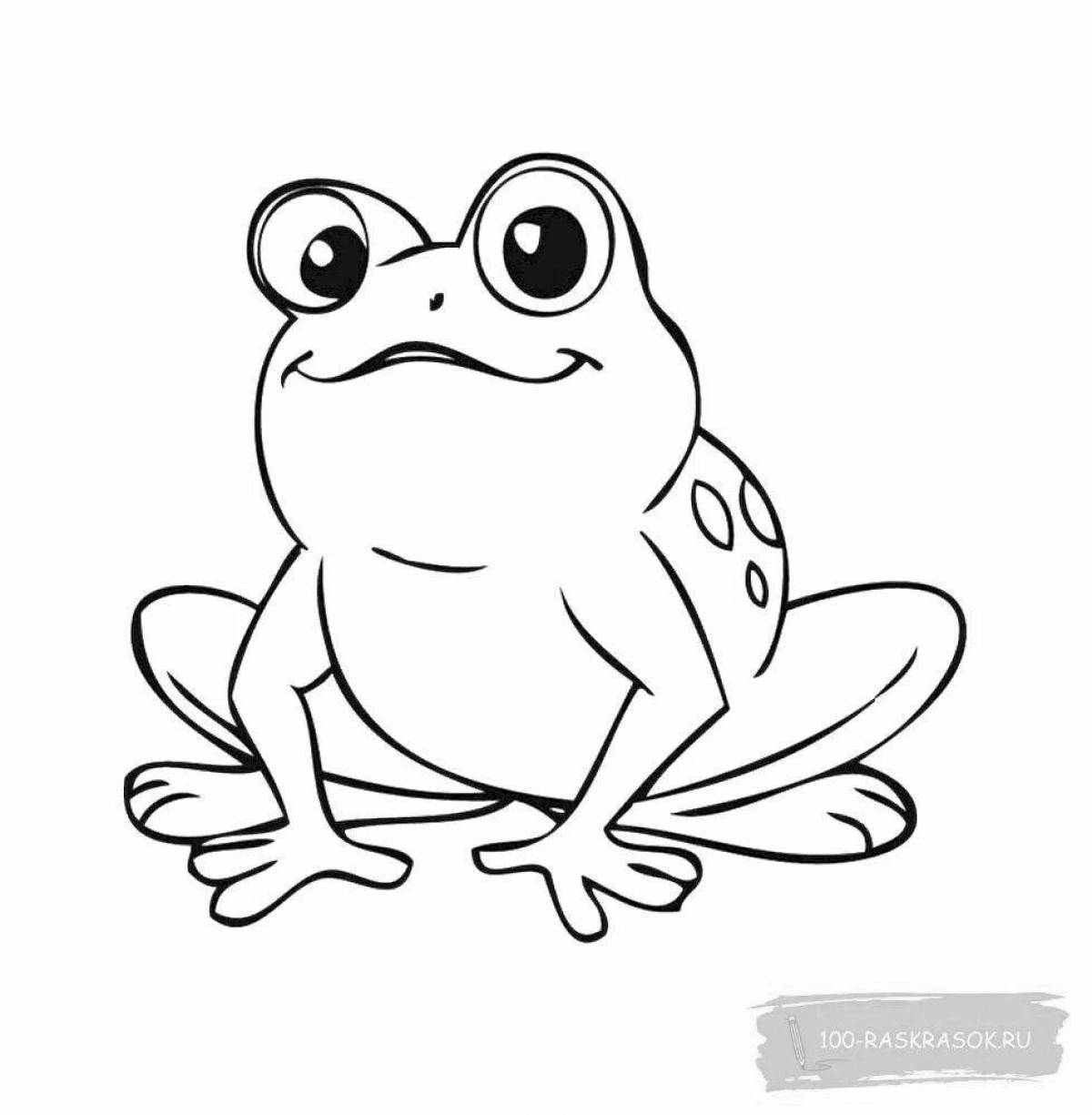 Charming coloring cute frog
